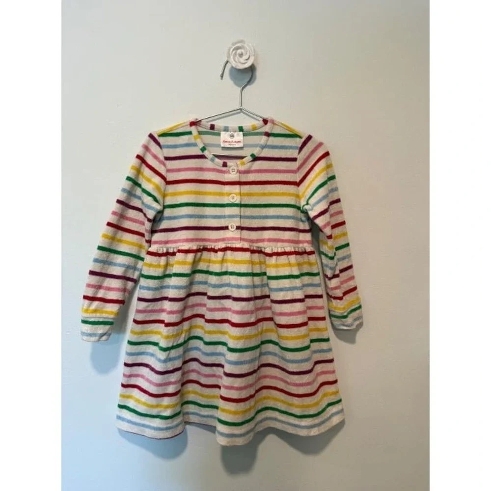 Hanna Andersson Velour Play Dress Striped 4T 100 GUC/PLAY